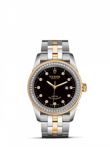 Remontoir à montres pour montre Tudor Glamour Glamour Date 31 Stainless Steel / Yellow Or / Diamond / Noire-Diamond / Bracelet