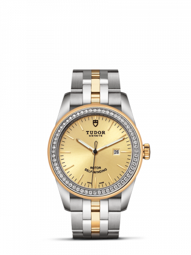 Remontoir à montres pour montre Tudor Glamour Glamour Date 31 Stainless Steel / Yellow Or / Diamond / Champagne / Bracelet