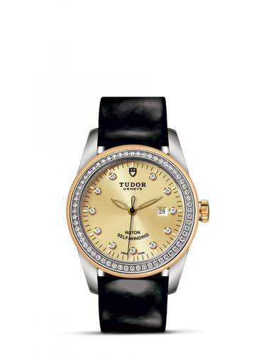 Remontoir à montres pour montre Tudor Glamour Glamour Date 31 Stainless Steel / Yellow Or / Diamond / Champagne-Diamond / Strap