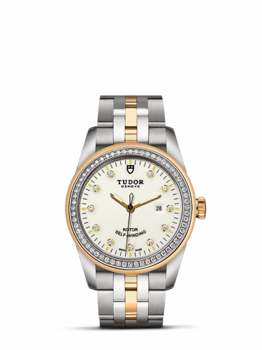 Remontoir à montres pour montre Tudor Glamour Glamour Date 31 Stainless Steel / Yellow Or / Diamond / Opaline-Diamond / Bracelet
