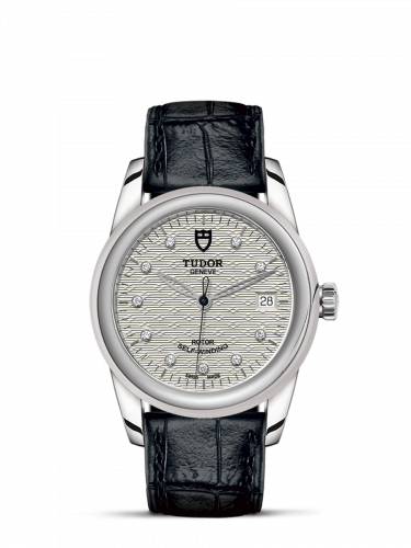 Remontoir à montres pour montre Tudor Glamour Glamour Date 36 Stainless Steel / Jacquard Argent-Diamond / Strap