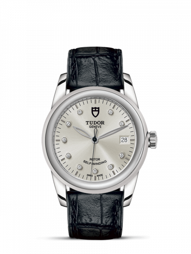 Remontoir à montres pour montre Tudor Glamour Glamour Date 36 Stainless Steel / Argent-Diamond / Strap