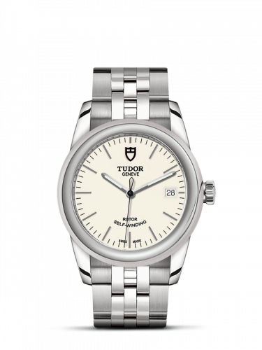 Remontoir à montres pour montre Tudor Glamour Glamour Date 36 Stainless Steel / Opaline / Bracelet