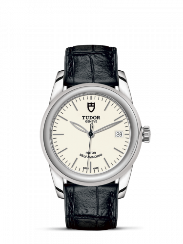 Remontoir à montres pour montre Tudor Glamour Glamour Date 36 Stainless Steel / Opaline / Strap