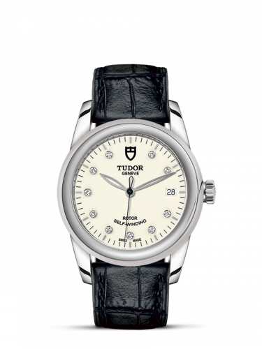 Remontoir à montres pour montre Tudor Glamour Glamour Date 36 Stainless Steel / Opaline-Diamond / Strap