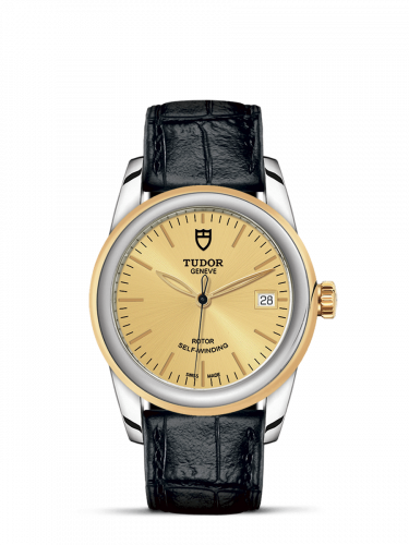 Remontoir à montres pour montre Tudor Glamour Glamour Date 36 Stainless Steel / Yellow Or / Champagne/ Strap