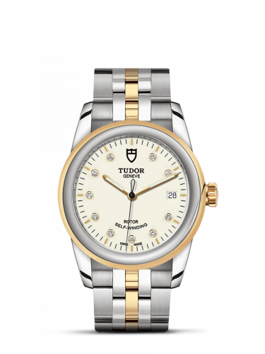 Remontoir à montres pour montre Tudor Glamour Glamour Date 36 Stainless Steel / Yellow Or / Opaline-Diamond / Bracelet