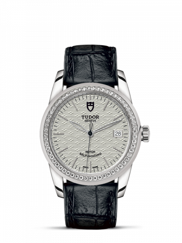 Remontoir à montres pour montre Tudor Glamour Glamour Date 36 Stainless Steel / Diamond / Jacquard Argent / Strap