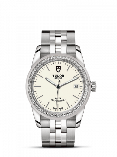 Remontoir à montres pour montre Tudor Glamour Glamour Date 36 Stainless Steel / Diamond / Opaline / Bracelet