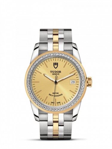 Remontoir à montres pour montre Tudor Glamour Glamour Date 36 Stainless Steel / Yellow Or / Diamond / Champagne / Bracelet