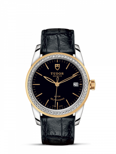 Remontoir à montres pour montre Tudor Glamour Glamour Date 36 Stainless Steel / Yellow Or / Diamond / Noire / Strap