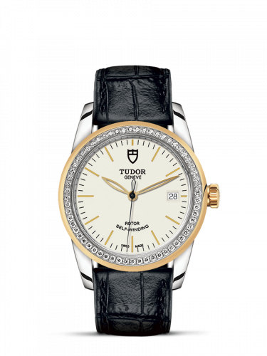 Remontoir à montres pour montre Tudor Glamour Glamour Date 36 Stainless Steel / Yellow Or / Diamond / Opaline / Strap