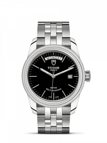 Remontoir à montres pour montre Tudor Glamour Glamour Day + Date Stainless Steel / Noire / Bracelet