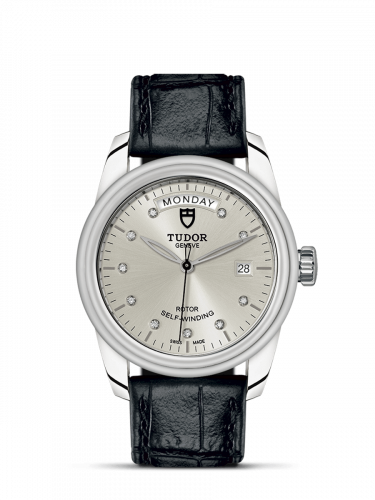 Remontoir à montres pour montre Tudor Glamour Glamour Day + Date Stainless Steel / Argent-Diamond / Strap