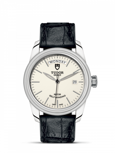 Remontoir à montres pour montre Tudor Glamour Glamour Day + Date Stainless Steel / Opaline/ Strap