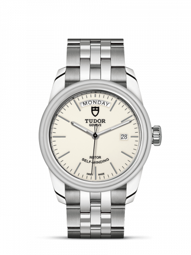 Remontoir à montres pour montre Tudor Glamour Glamour Day + Date Stainless Steel / Opaline/ Bracelet