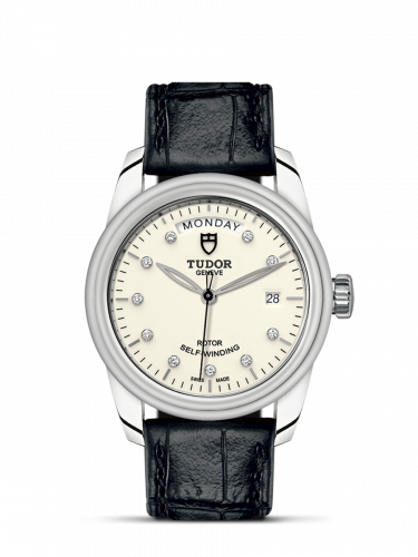 Remontoir à montres pour montre Tudor Glamour Glamour Day + Date Stainless Steel / Opaline-Diamond / Strap
