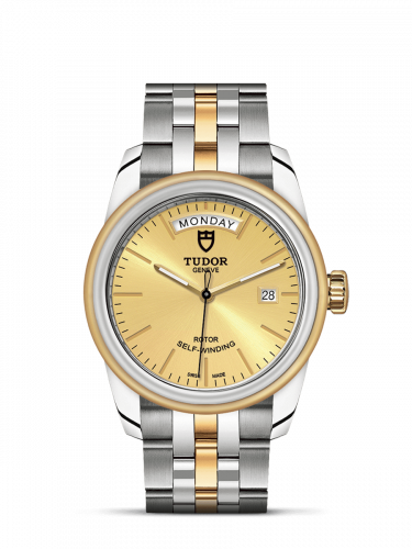Remontoir à montres pour montre Tudor Glamour Glamour Day + Date Stainless Steel / Yellow Or / Champagne / Bracelet