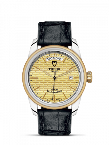 Remontoir à montres pour montre Tudor Glamour Glamour Day + Date Stainless Steel / Yellow Or / Jacquard Champagne / Strap