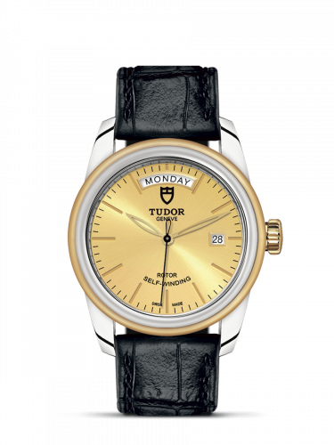 Remontoir à montres pour montre Tudor Glamour Glamour Day + Date Stainless Steel / Yellow Or / Champagne / Strap