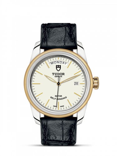 Remontoir à montres pour montre Tudor Glamour Glamour Day + Date Stainless Steel / Yellow Or / Opaline/ Strap