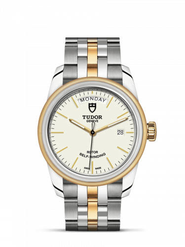 Remontoir à montres pour montre Tudor Glamour Glamour Day + Date Stainless Steel / Yellow Or / Opaline/ Bracelet