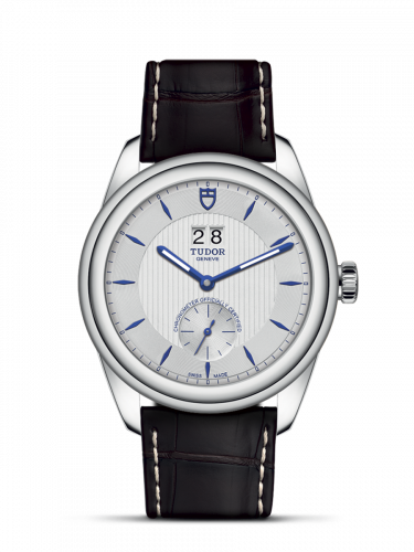 Remontoir à montres pour montre Tudor Glamour Glamour Double Date Stainless Steel / Argent-Bleu / Strap