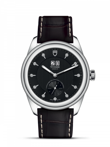 Remontoir à montres pour montre Tudor Glamour Glamour Double Date Stainless Steel / Noire-Diamond / Strap