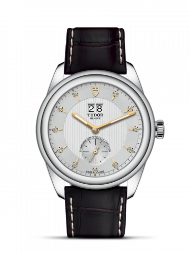 Remontoir à montres pour montre Tudor Glamour Glamour Double Date Stainless Steel / Argent-Diamond / Strap