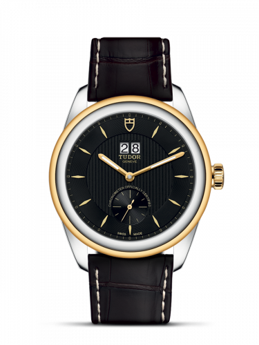 Remontoir à montres pour montre Tudor Glamour Glamour Double Date Stainless Steel / Yellow Or / Noire / Strap