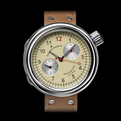 Remontoir à montres pour montre Giuliano Mazzuoli Manometro Manometro Chronograph Polished / Ivoire