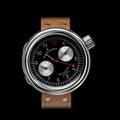 Remontoir à montres pour montre Giuliano Mazzuoli Manometro Manometro Chronograph Polished / Noire