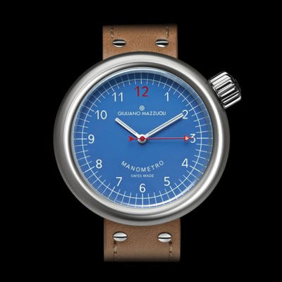 Remontoir à montres pour montre Giuliano Mazzuoli Manometro Manometro Brushed / Bleu