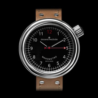 Remontoir à montres pour montre Giuliano Mazzuoli Manometro Manometro Polished / Noire