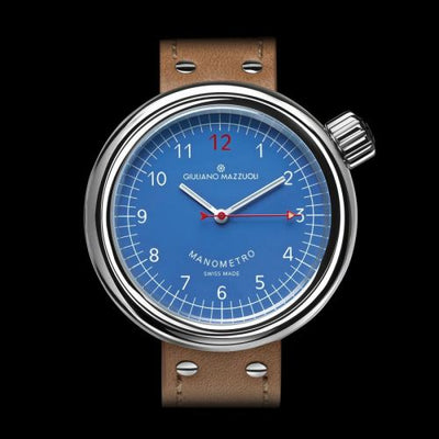 Remontoir à montres pour montre Giuliano Mazzuoli Manometro Manometro Polished / Bleu