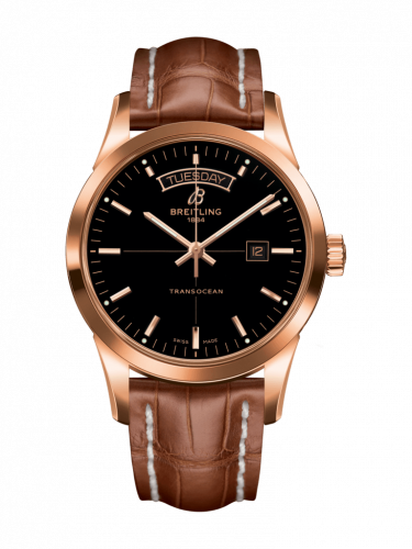 Watch Winder for watch Breitling Transocean Transocean Day & Date Red Gold / Black / Croco / Pin