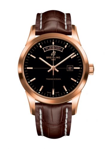 Watch Winder for watch Breitling Transocean Transocean Day & Date Red Gold / Black / Croco / Pin