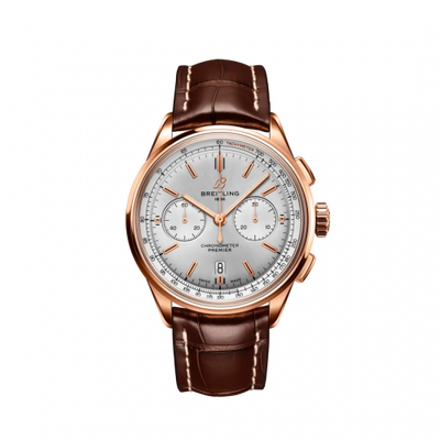 Watch Winder for watch Breitling Premier Premier B01 Chronograph 42 Red Gold / Silver / Alligator