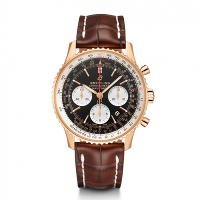 Remontoir à montres pour montre Breitling Navitimer Navitimer 1 B01 Chronograph 43 Red Or / Noire / Croco / Folding