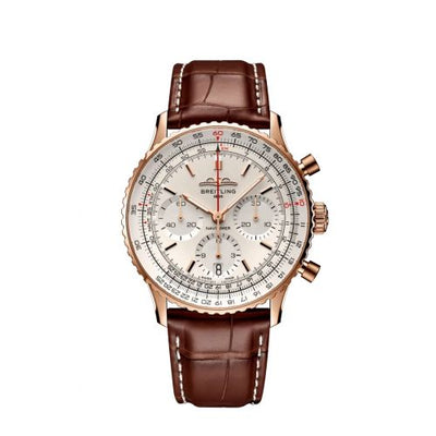 Watch Winder for watch Breitling Navitimer Navitimer B01 Chronograph 41 Red Gold / Silver / Alligator - Folding