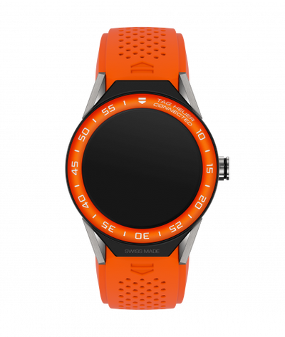 Remontoir à montres pour montre TAG Heuer Connected Watch Carrera Connected Modular 45 Titanium / Orange Aluminum / Orange Rubber