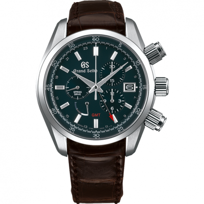 Remontoir à montres pour montre Grand Seiko Spring Drive Spring Drive Chronograph Stainless Steel / Verte / Strap
