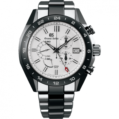 Remontoir à montres pour montre Grand Seiko Spring Drive Spring Drive Chronograph Titanium / Ceramic / Blanc / Bracelet / Noire Ceramics Collection
