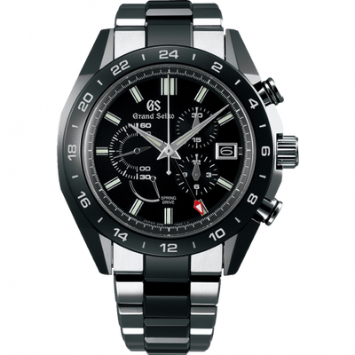Remontoir à montres pour montre Grand Seiko Spring Drive Spring Drive Chronograph Titanium / Ceramic / Noire / Bracelet / Noire Ceramics Collection