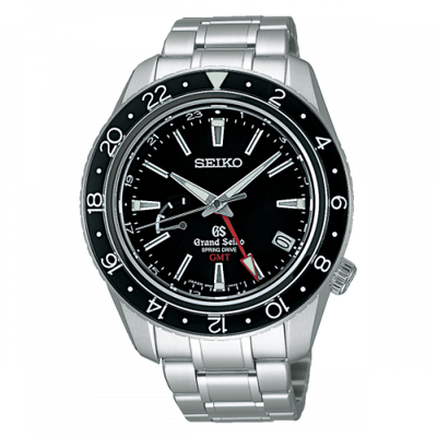 Remontoir à montres pour montre Grand Seiko Spring Drive Spring Drive GMT Stainless Steel / Noire / Bracelet