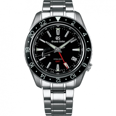 Remontoir à montres pour montre Grand Seiko Spring Drive Spring Drive GMT Stainless Steel / Noire / Bracelet