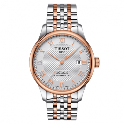 Remontoir à montres pour montre Tissot Le Locle Le Locle Powermatic 80 39.3 Stainless Steel / Rose Or PVD / Argent / Bracelet