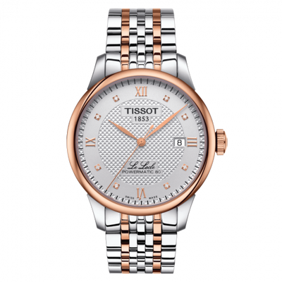 Remontoir à montres pour montre Tissot Le Locle Le Locle Powermatic 80 39.3 Stainless Steel / Rose Or PVD / Argent / Bracelet