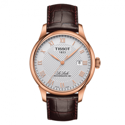 Remontoir à montres pour montre Tissot Le Locle Le Locle Powermatic 80 39.3 Rose Or PVD / Argent / Strap