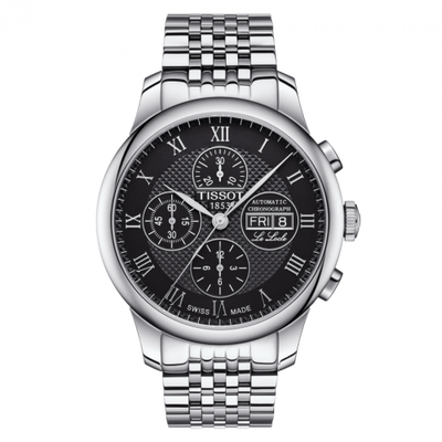 Remontoir à montres pour montre Tissot Le Locle Le Locle 42.3 Valjoux Chronograph Stainless Steel / Noire / Bracelet